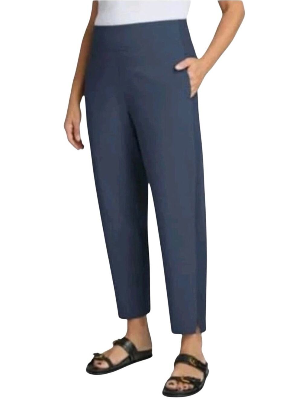 Kirkland Signature Ladies Ankle Pant Slate Blue Cropped Stretch Size XL NWT